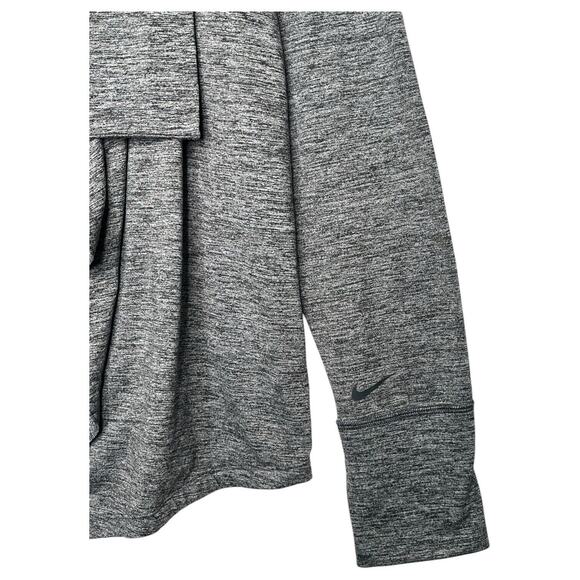 Nike Yoga Top Womens M Dri Fit Open Front Drape Cardigan Heathered Athletic Gray - Picture 5 of 16